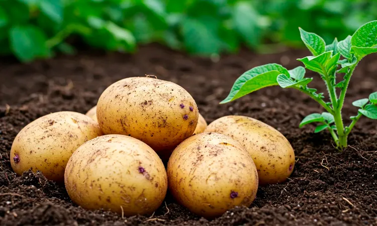 Картофель на земле