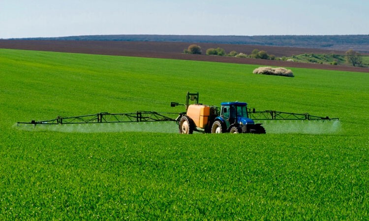 Обработка поля пестицидами